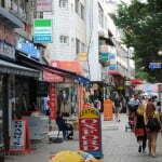 Shopping area outside Osan