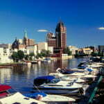 Leisure boats on the Milwaukee River